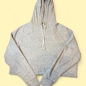 Women’s L H&M Light Gray Cropped Hoodie Sweatshirt